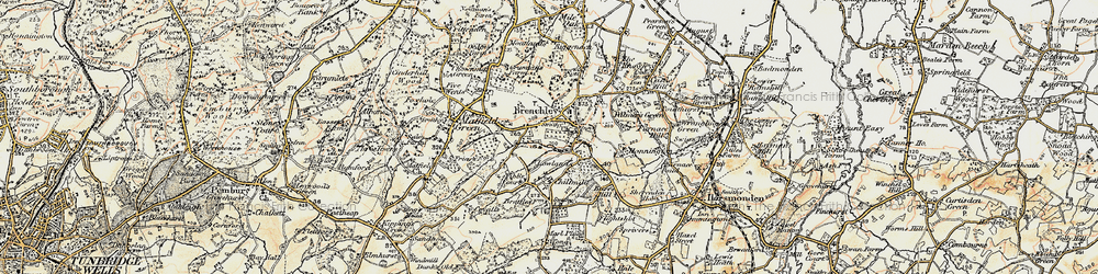 Old map of Brenchley in 1897-1898