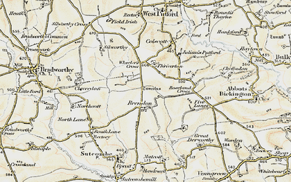 Old map of Brendon in 1900