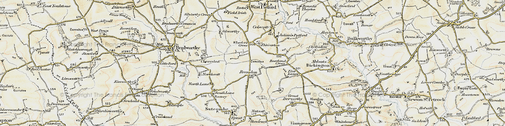 Old map of Worden Cross in 1900