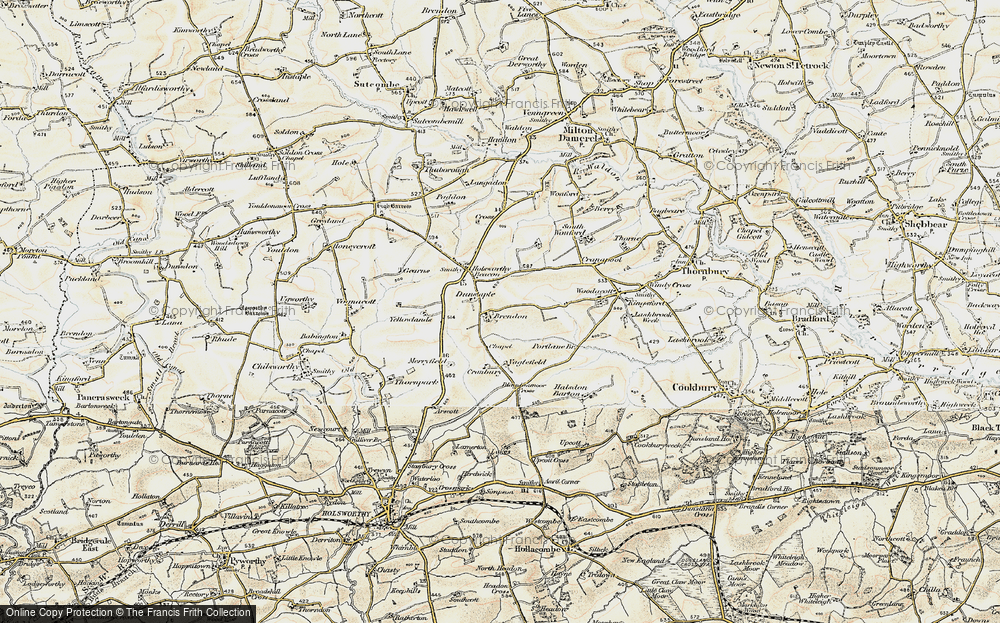 Old Map of Brendon, 1900 in 1900