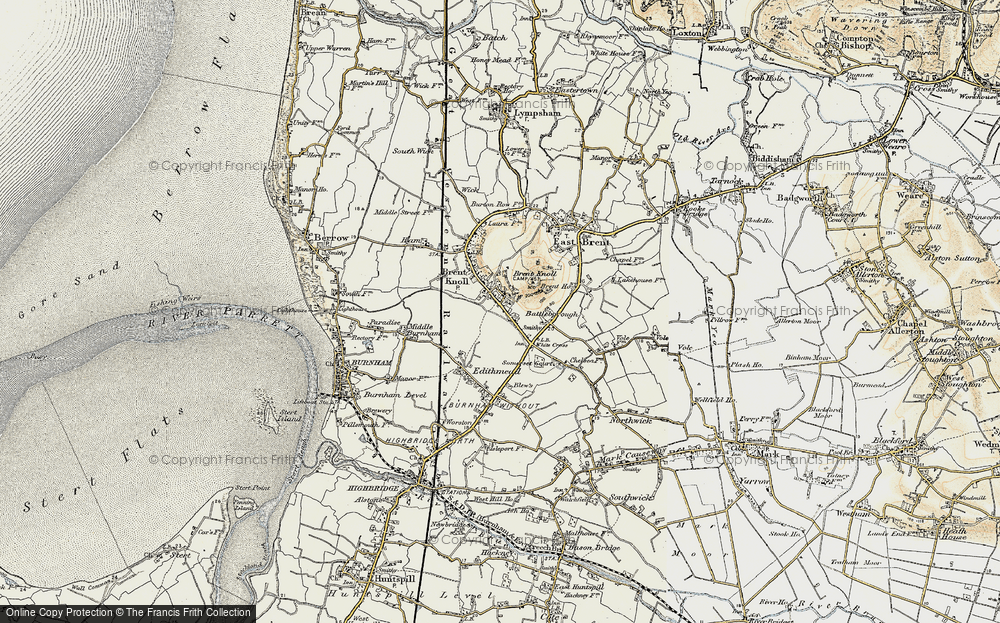 Old Map of Brent Knoll, 1899-1900 in 1899-1900
