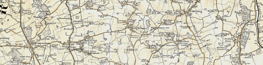 Old map of Brent Pelham in 1898-1899
