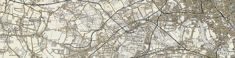 Old map of Brentford End in 1897-1909