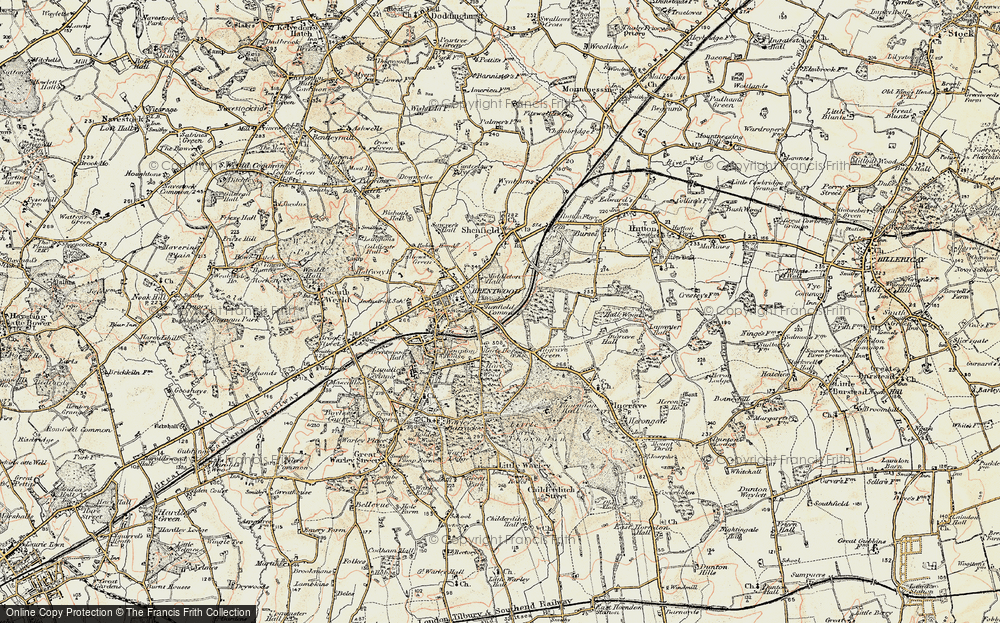 Old Map of Brentwood, 1898 in 1898