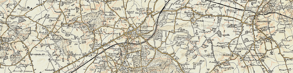 Old map of Brentwood in 1898