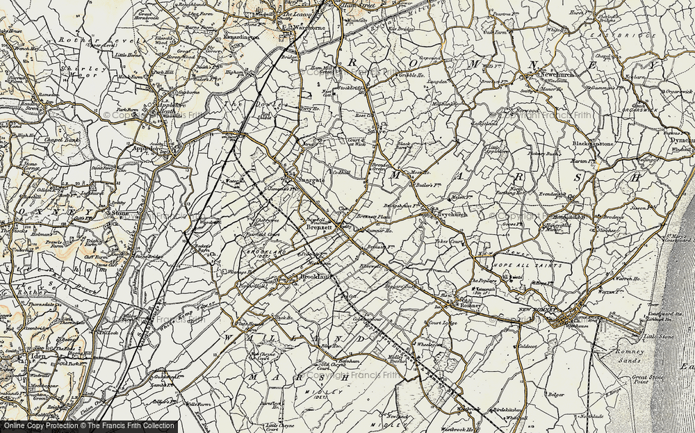 Old Map of Brenzett, 1898 in 1898