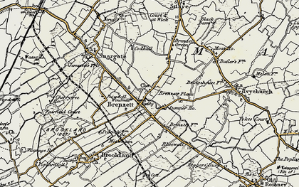 Old map of Brenzett in 1898