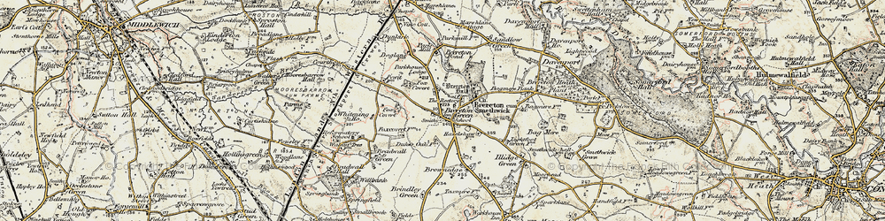 Old map of Brereton Green in 1902-1903