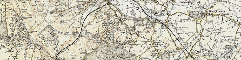 Old map of Breretonhill in 1902