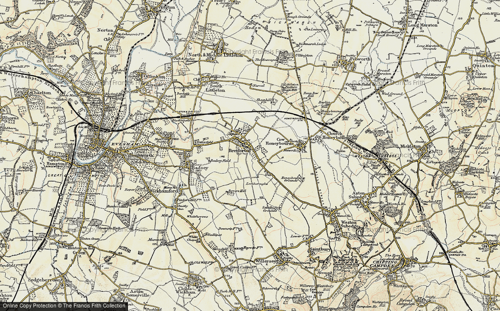 Old Map of Bretforton, 1899-1901 in 1899-1901