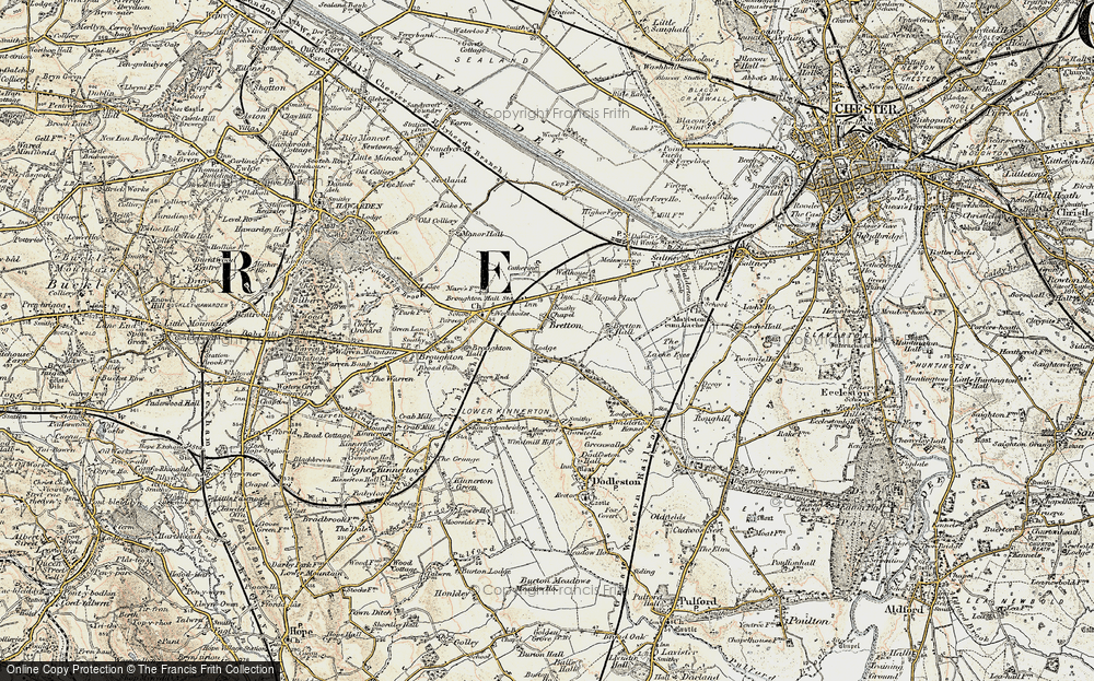 Old Map of Historic Map covering Bretton Hall in 1902-1903