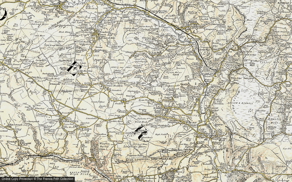 Old Map of Historic Map covering Bretton Clough in 1902-1903
