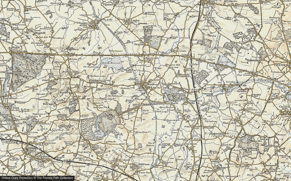 Old Map of Brewood, 1902 in 1902