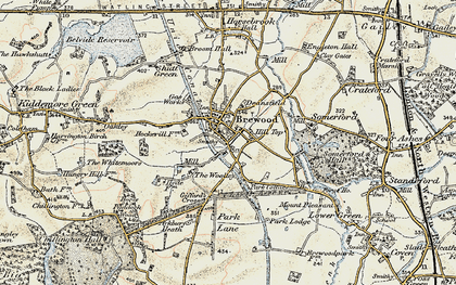 Old map of Brewood in 1902