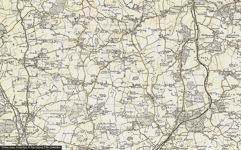 Old Map of Historic Map covering Battle's Wood in 1898-1899
