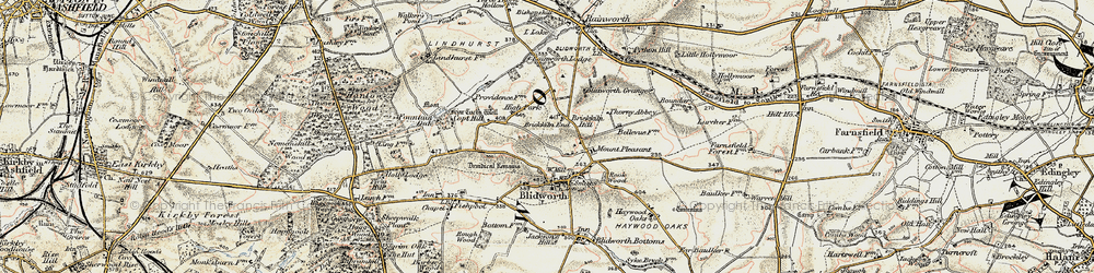 Old map of Brick-kiln End in 1902-1903