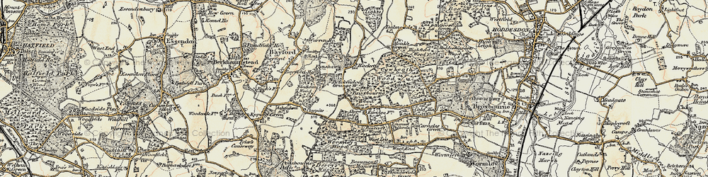 Old map of Brickendon Grange in 1898