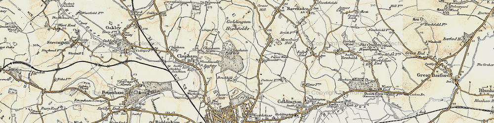 Old map of Brickhill in 1898-1901