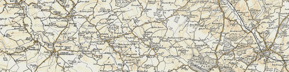 Old map of Brickkiln Green in 1898-1899
