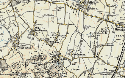 Old map of Bricklehampton in 1899-1901