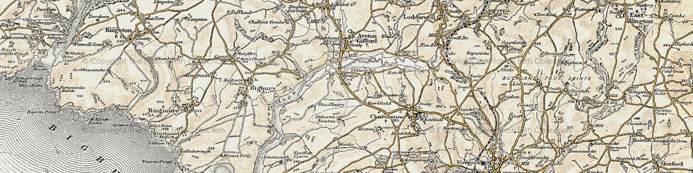 Old map of Bridge End in 1899