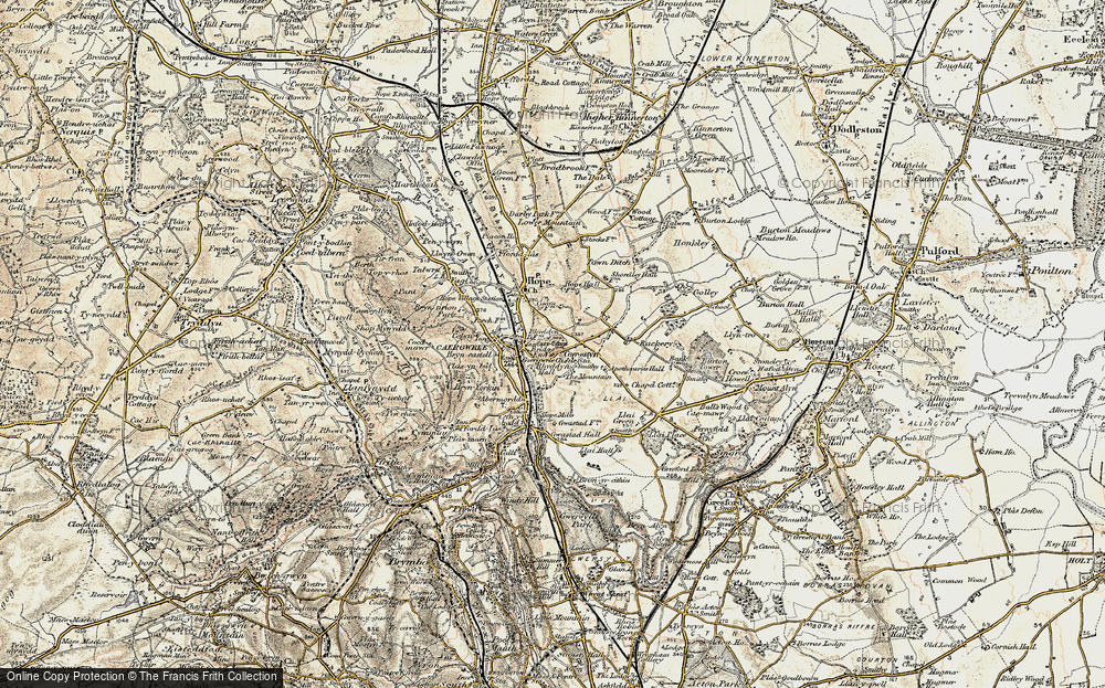 Old Map of Historic Map covering Caer Estyn in 1902-1903