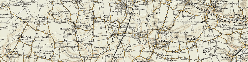 Old map of Bridge Green in 1901-1902