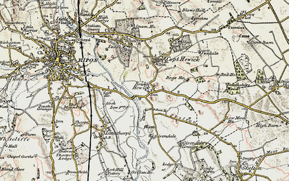 Old map of Bridge Hewick in 1903-1904