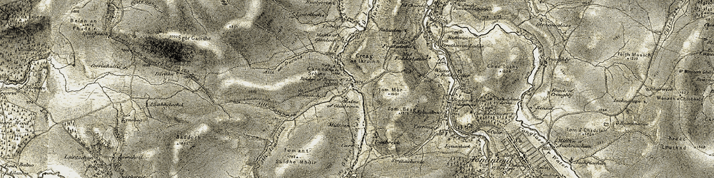 Old map of Allt an Doruis in 1908-1911