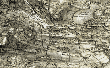 Old map of Balduff Hill in 1907-1908