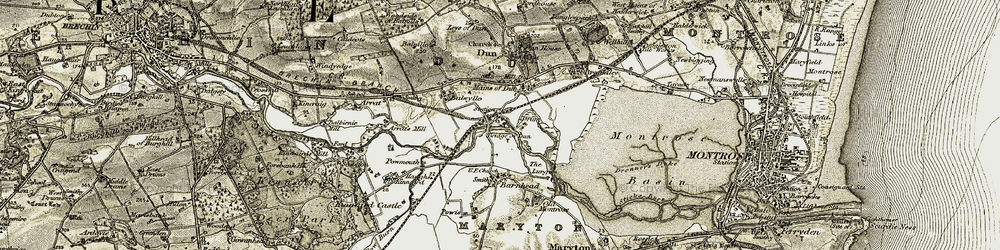 Old map of Arrat's Mill in 1907-1908