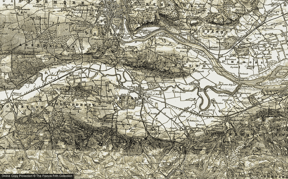 Old Map of Bridge of Earn, 1906-1908 in 1906-1908
