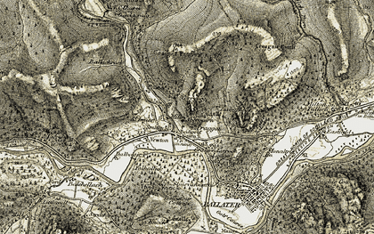 Old map of Balmenach in 1908-1909