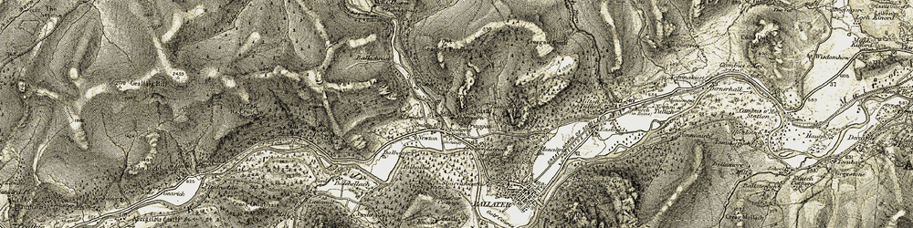 Old map of Balmenach in 1908-1909