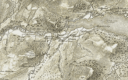 Old map of Allt Chomraidh in 1906-1908