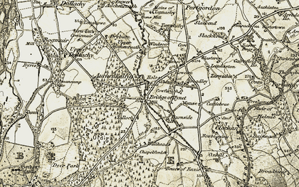 Old map of Bridge of Tynet in 1910