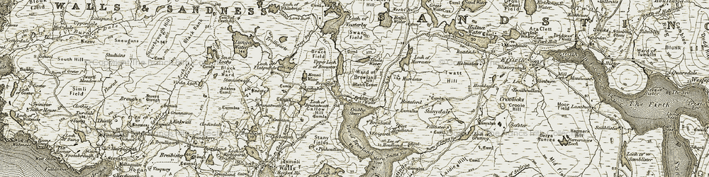 Old map of Brouster in 1911-1912