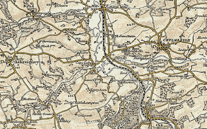 Old map of Bourne in 1899-1900