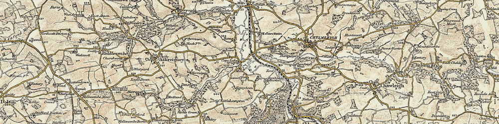 Old map of Bridge Reeve in 1899-1900