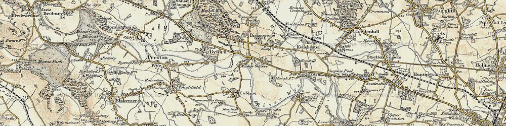 Old map of Bridge Sollers in 1900-1901