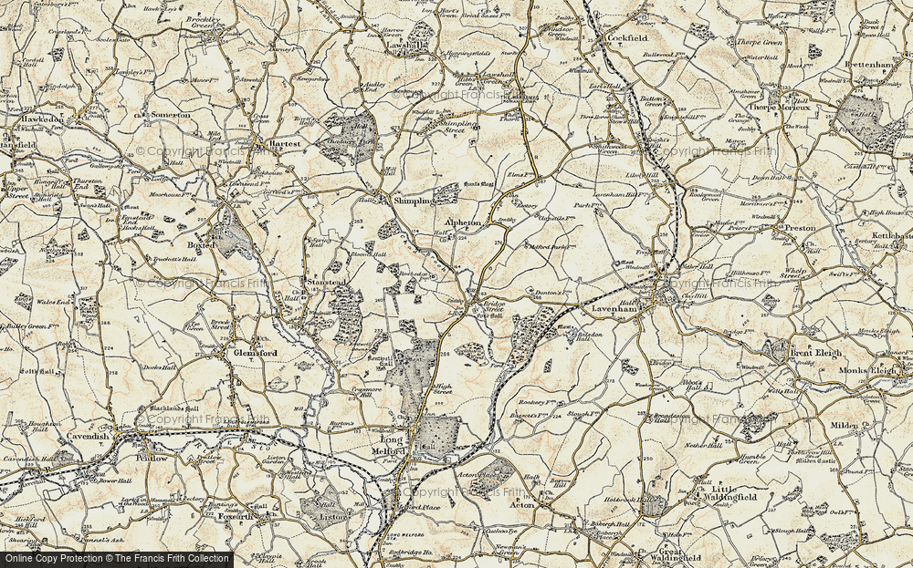 Old Map of Historic Map covering Lineage Wood in 1899-1901