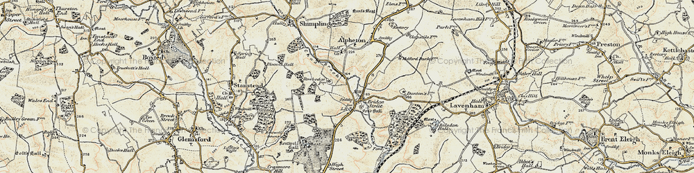 Old map of Lineage Wood in 1899-1901