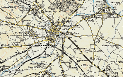 Old map of Bridge Town in 1899-1902