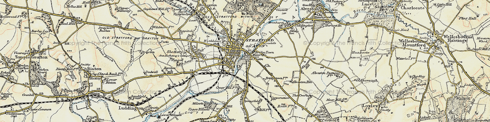 Old map of Bridge Town in 1899-1902