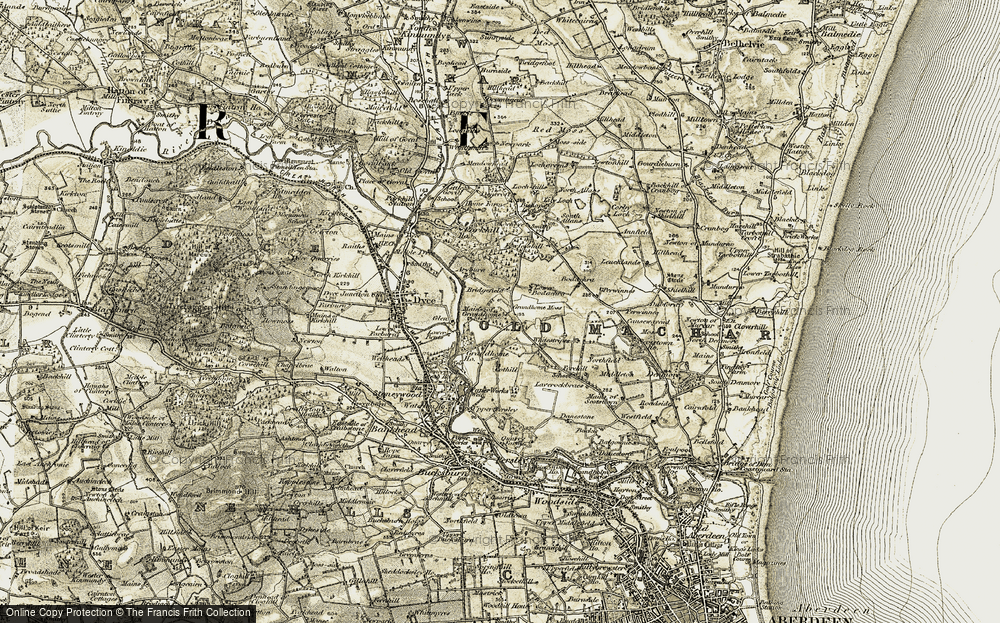 Old Map of Historic Map covering Bodachra in 1909