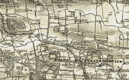 Old map of Baldragon in 1907-1908