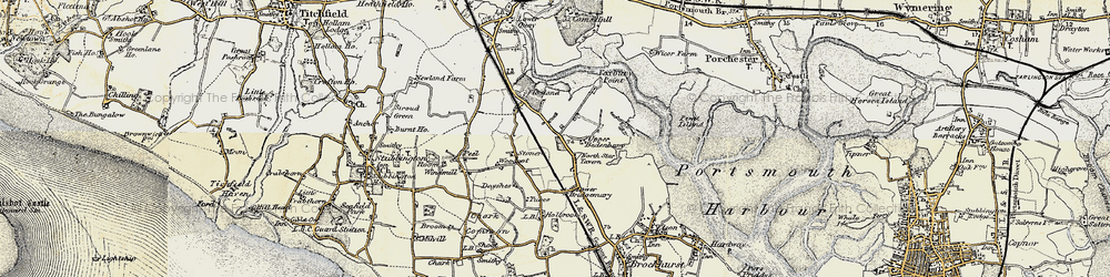 Old map of Bridgemary in 1897-1899
