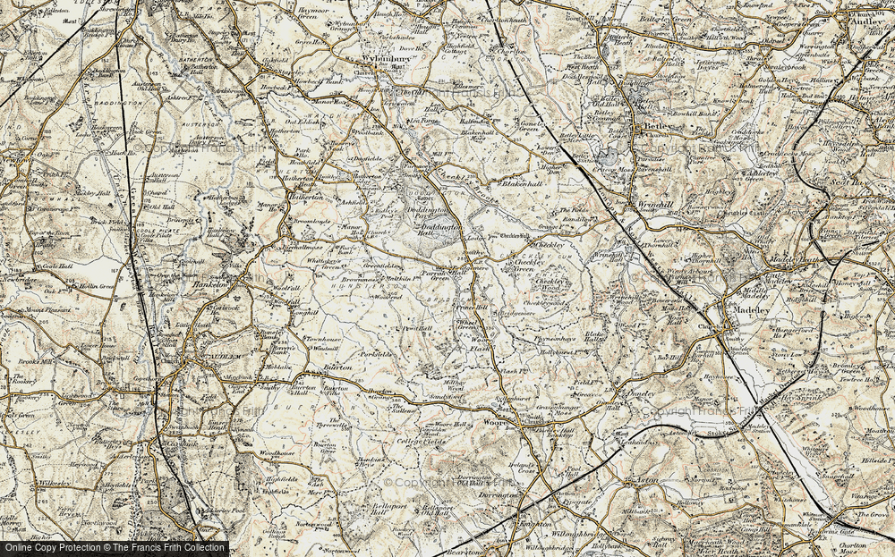 Old Map of Bridgemere, 1902 in 1902