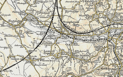 Old map of Bridgend in 1898-1900
