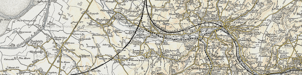Old map of Bridgend in 1898-1900